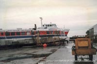 SRN4 Sure (GH-2005) being broken up at Dover -   (The <a href='http://www.hovercraft-museum.org/' target='_blank'>Hovercraft Museum Trust</a>).
